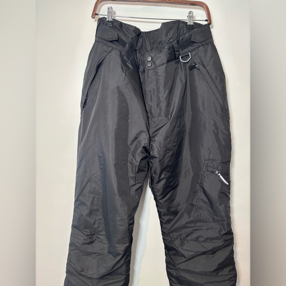 ARCTIC QUEST Insulated Black Snow Ski Pants Snap Button Waist Size Large - Picture 2 of 9